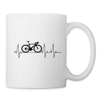 Cycliste à battement de cœur à vélo - Mug blanc - blanc - Droite