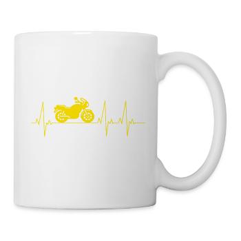 Motorcycle Heartbeat Ekg - Mug - white - Right