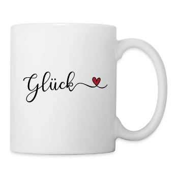 Glück mit Herz - Tasse - Weiß - Rechts