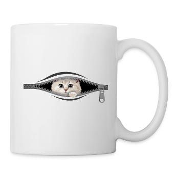 Cat Zipper Cat Mom Cat Cute Cats - Mug - white - Right