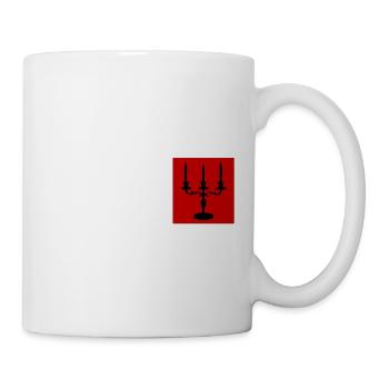 Gothic Candelabra Silhouette – Red and White Minim - Mug - white - Right