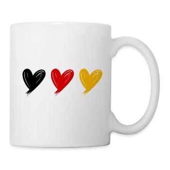 Deutschland Herzen - Tasse - Weiß - Rechts