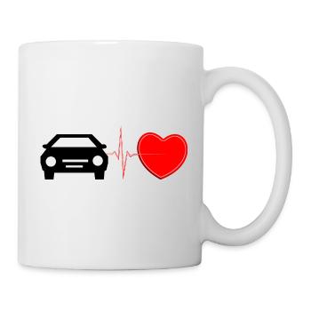 Car Heartbeat Lifeline – Art de la passion automobile - Mug blanc - blanc - Droite