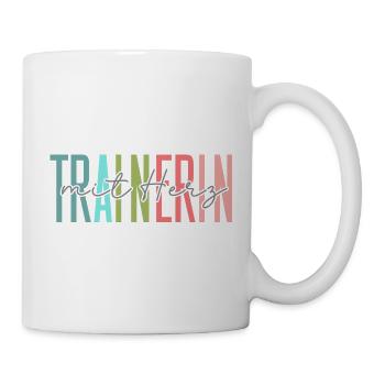 Trainerin mit Herz Geschenk - Tasse - Weiß - Rechts