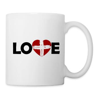 England Herz Pinselstrich Kreuz - Tasse - Weiß - Rechts