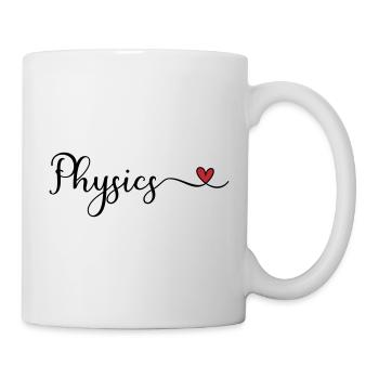 Physics - I love Physics Typography with a Heart - Mug - white - Right