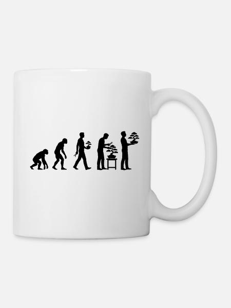 Japanische Bonsai-Baum Pflanze Evolution Bonsai - Tasse - Weiß