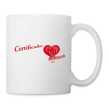 Certificado con mi corazón— Certified with My Hear - Mug blanc - blanc - Droite
