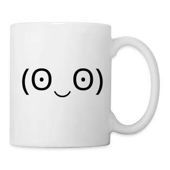 Émoticône stupéfait (ʘ‿ʘ) grands yeux - Mug blanc - blanc - Droite