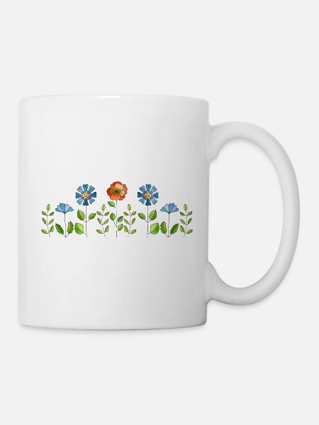 Blumen - Tasse - Weiß