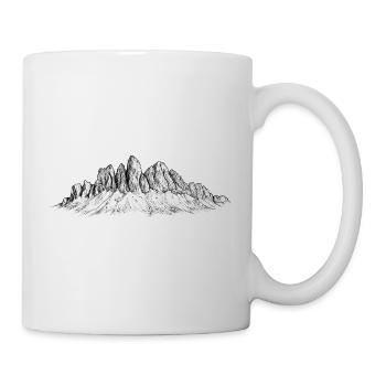 Geislerspitzen Silhouette | Dolomiten Gipfel  - Tasse - Weiß - Rechts