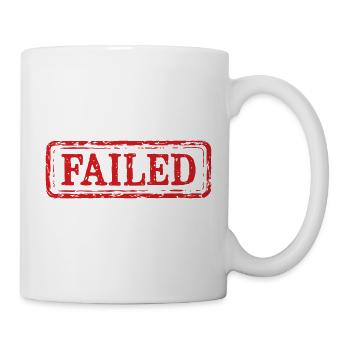 Échec du tampon en caoutchouc grunge Badg vintage vieilli - Mug blanc - blanc - Droite