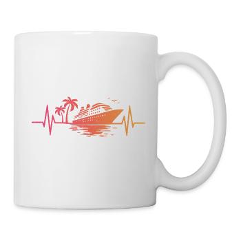 Sonnenuntergangskreuzfahrtschiff-Kreuzfahrt - Tasse - Weiß - Rechts
