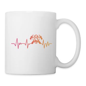 Feuerwehrmann Sunset Heartbeat Feuerwehrmann - Tasse - Weiß - Rechts