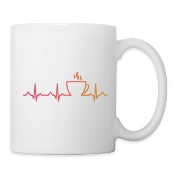 Sonnenuntergangskaffee, Herzschlag, Kaffee - Tasse - Weiß - Rechts