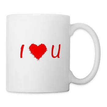 Cœur de graffiti d’amour je t’aime Je t’aime - Mug blanc - blanc - Droite