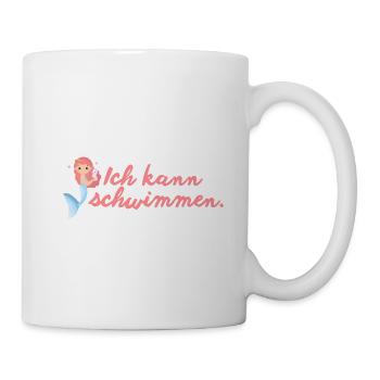 Ich kann schwimmen – Meerjungfrau Mädchen - Tasse - Weiß - Rechts