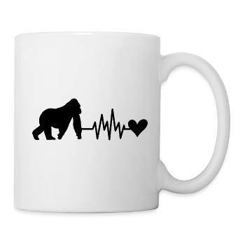 Monkey Heartbeat Heart - Mug - white - Right
