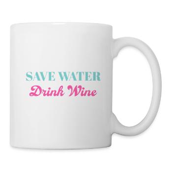 Save water drink wine - Mug - white - Right