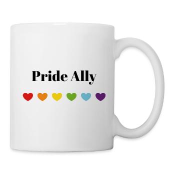 Rainbow Hearts Safe Space Pride Ally - Mug - white - Right