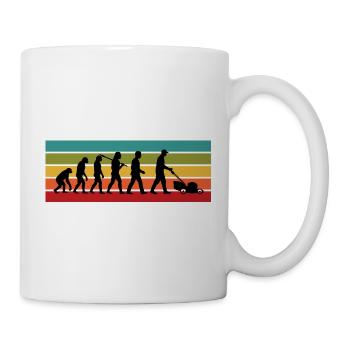 Lustiges Rasenmähgeschenk für Landschaftsgärtner und Papa - Tasse - Weiß - Rechts