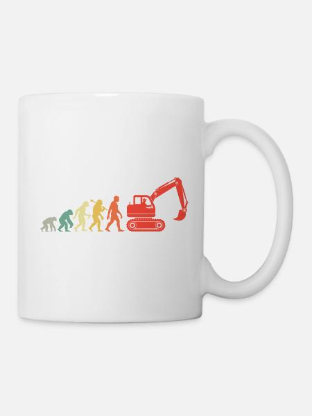 Baggerfahrer Baggerführer Evolution Bagger - Tasse - Weiß