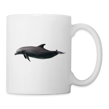 Große Tümmler – wilde Silhouette - Tasse - Weiß - Rechts