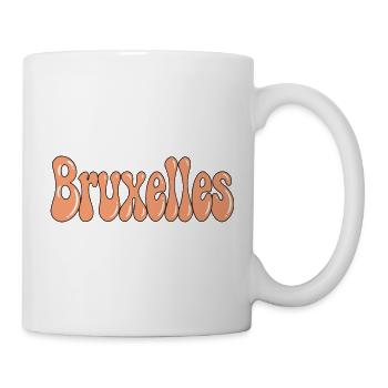 Brüsseler Pastell-Orange-Satinblasen - Tasse - Weiß - Rechts