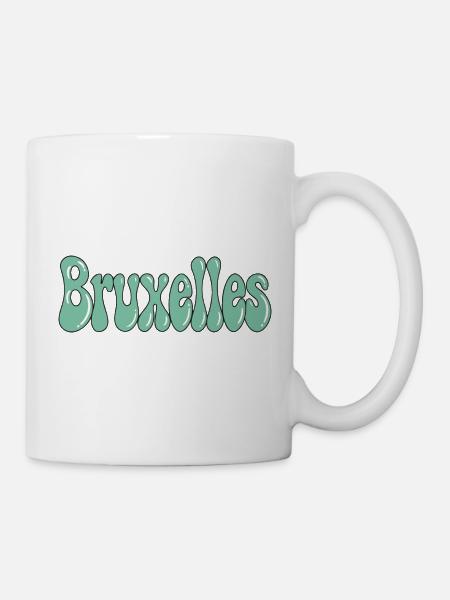 Brüsselgrüne Blasen - Tasse - Weiß