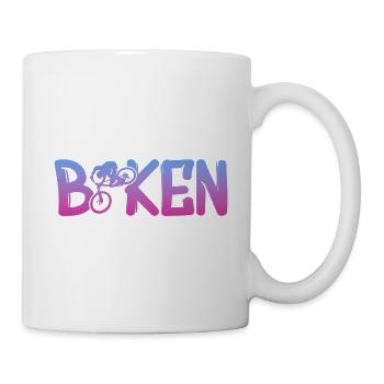 Gradient Fahrradlogo mit Bike Silhouette - Tasse - Weiß - Rechts