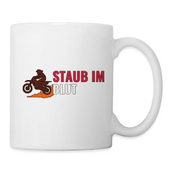 Staub im Blut – Motocross Shirt Geschenkidee - Tasse - Weiß - Rechts