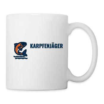 Karpfenjäger – stylisches Anglershirt Geschenkidee - Tasse - Weiß - Rechts