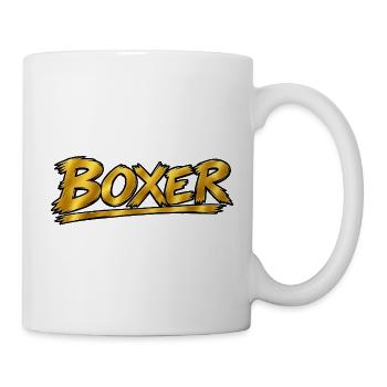 Boxer Gold Brush Logo - Tasse - Weiß - Rechts
