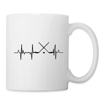 Herzschlag Eishockey - Tasse - Weiß - Rechts