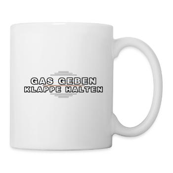 Gas Geben Klappe Halten Retro Typo - Tasse - Weiß - Rechts