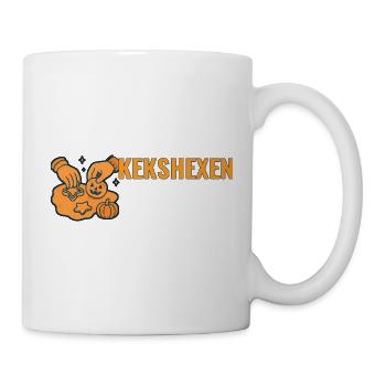 Kekshexen. – Humorvolle Halloween-Keks Motiv. - Tasse - Weiß - Rechts