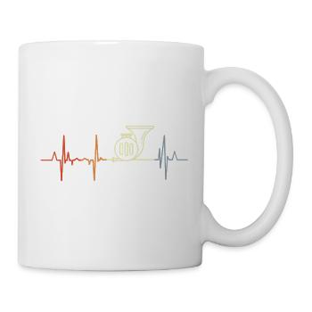 Herzschlag Waldhorn - Tasse - Weiß - Rechts