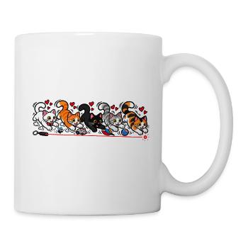 Katzenrennen – Fang den roten Punkt! - Tasse - Weiß - Rechts