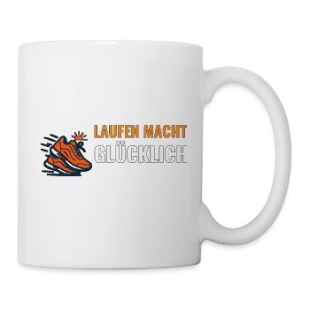 Laufen macht glücklich Motiv. - Tasse - Weiß - Rechts