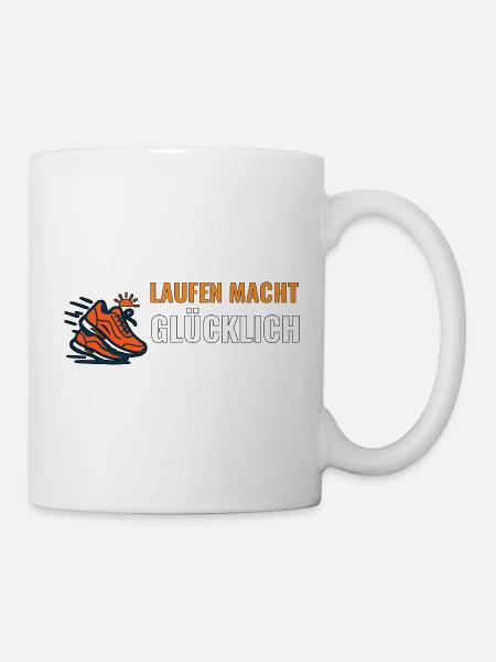 Laufen macht glücklich Motiv. - Tasse - Weiß