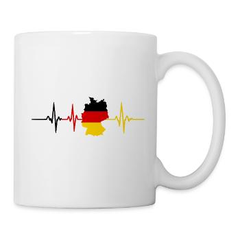 Deutschland Herzschlag Karte Flagge - Tasse - Weiß - Rechts