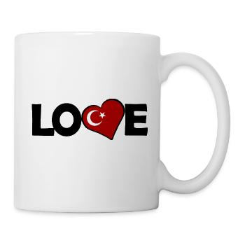 Herz mit Mondsichel und Stern Türkei - Tasse - Weiß - Rechts