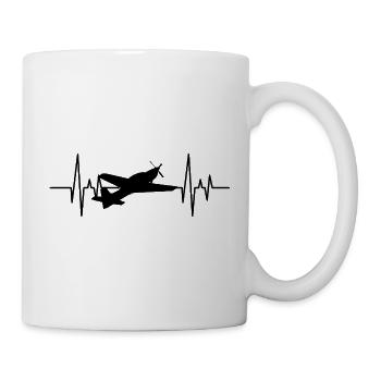 Flugzeug Segelflugzeug Herzschlag - Tasse - Weiß - Rechts