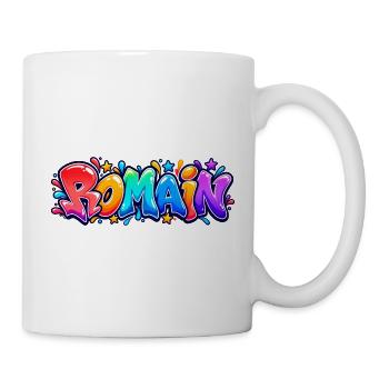 ROMAIN im Graffiti: das Geschenk, das ihn einklebt - Tasse - Weiß - Rechts