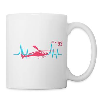 Hubschrauber Herzschlag Ekg Pilot - Tasse - Weiß - Rechts