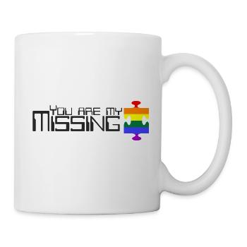 Du bist mein fehlendes Puzzleteil [Regenbogen] - Tasse - Weiß - Rechts
