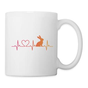 Kaninchen Herzschlag Hase Karnickel Häschen - Tasse - Weiß - Rechts