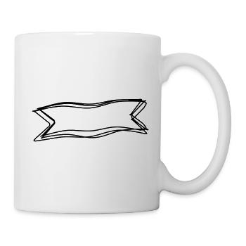 Schriftband handgezeichnet - Tasse - Weiß - Rechts