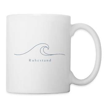 Grafische Fine-Line Welle Ruhestand Geschenk Shirt - Tasse - Weiß - Rechts
