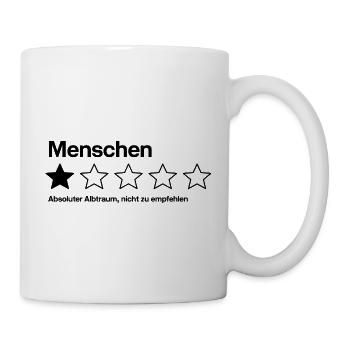 Menschen Ein Stern nicht zu empfehlen - Tasse - Weiß - Rechts